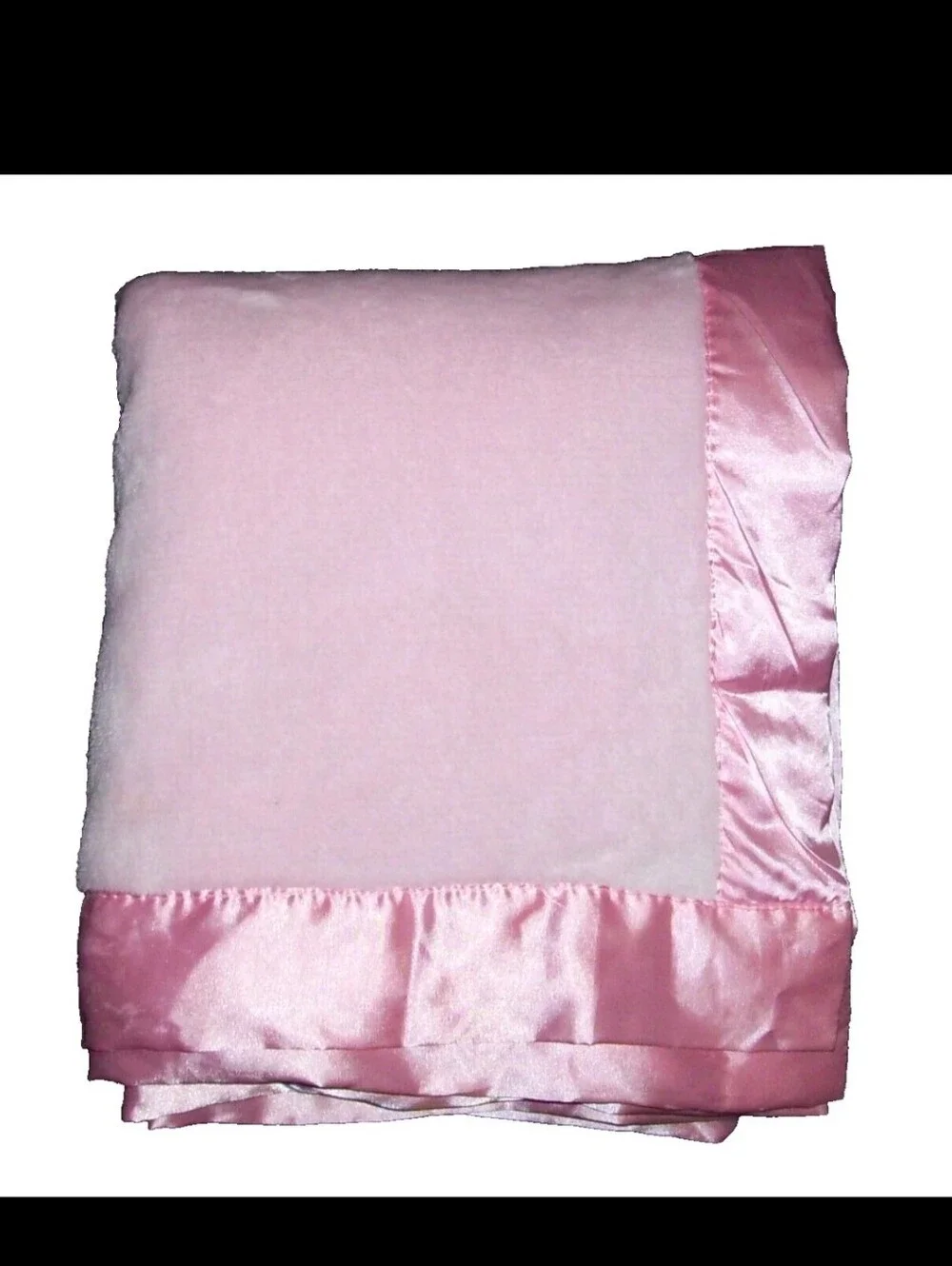 Walgreens Plush Pink Satin Trim Baby Blanket